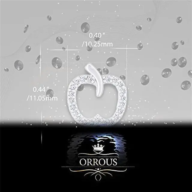 Alt view image 4 of 4 - 18k White Gold Plated Cubic Zirconia Apple Stud Earrings by Orrous & Co