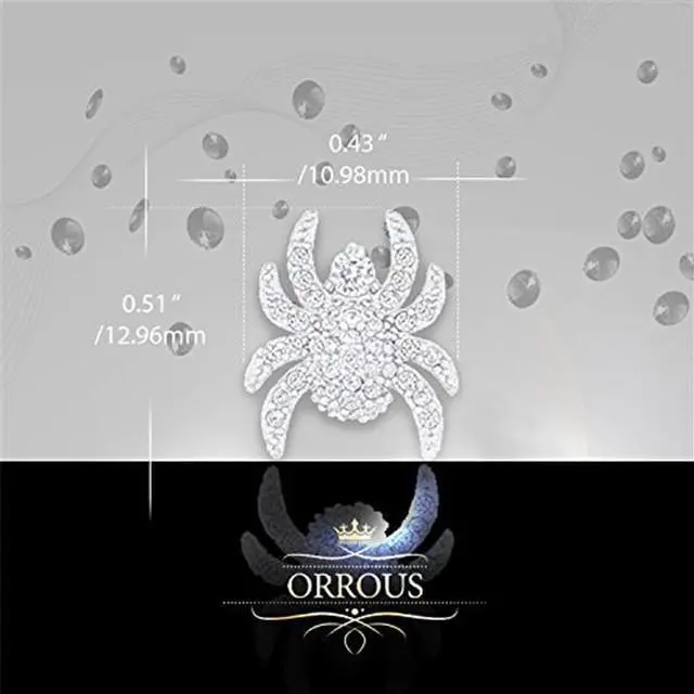 Alt view image 4 of 4 - 18k White Gold Plated Cubic Zirconia Spider Stud Earrings by Orrous & Co.