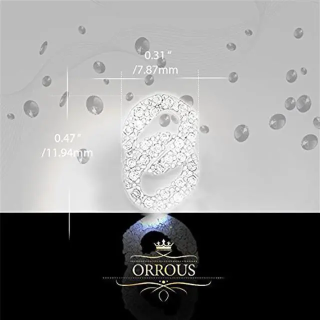 Alt view image 3 of 4 - 18k White Gold Plated Cubic Zirconia Double Loop Stud Earrings by ORROUS & CO