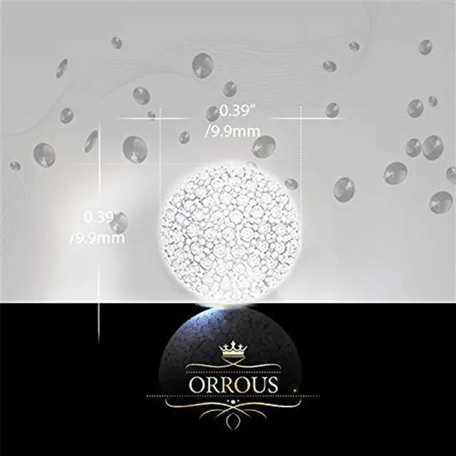 Alt view image 3 of 4 - 18k White Gold Plated Cubic Zirconia Half-Ball Stud Earrings by Orrous & Co.