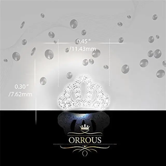 Alt view image 3 of 4 - 18k White Gold Plated Cubic Zirconia Crown Stud Earrings by ORROUS & CO