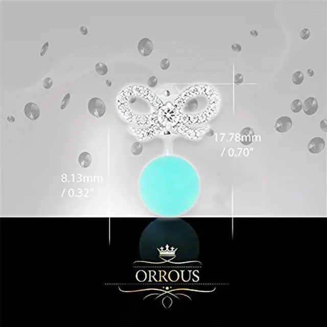 Alt view image 2 of 3 - 18k Gold Plated Robin Egg Blue Round Simulated Shell Pearl with Cubic Zirconia Bow Stud Earrings (8-8.5 mm)