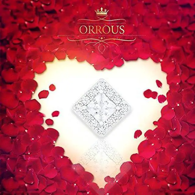 Alt view image 4 of 4 - 18k Gold Plated Solitaire Cubic Zirconia Square Stud Earrings (1.00 carats)