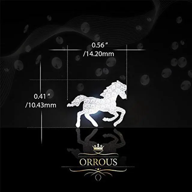 Alt view image 3 of 4 - 18k White Gold Plated Cubic Zirconia Horse Stud Earrings by ORROUS & CO