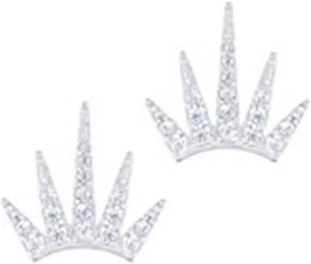Main image of 18k White Gold Plated Cubic Zirconia Statue of Liberty Crown Stud Earrings by Orrous & Co