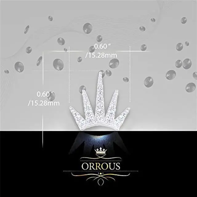 Alt view image 2 of 4 - 18k White Gold Plated Cubic Zirconia Statue of Liberty Crown Stud Earrings by Orrous & Co