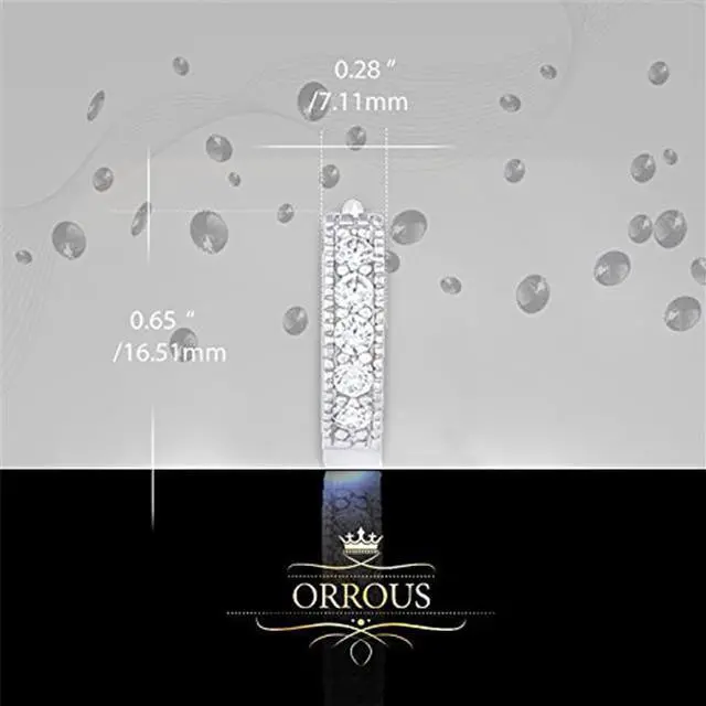 Alt view image 3 of 4 - 18k Gold Plated Cubic Zirconia Accent Hoop Earrings by Orrous & Co.