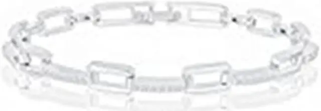 Main image of 18k White Gold Plated Cubic Zirconia CZ Link Bracelet by Orrous & Co. (6.75 inches - 7.75 inches)