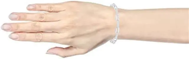 Alt view image 2 of 4 - 18k White Gold Plated Cubic Zirconia CZ Link Bracelet by Orrous & Co. (6.75 inches - 7.75 inches)