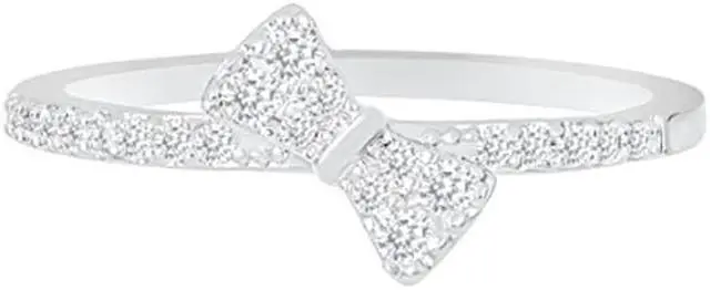 Main image of 18k White Gold Plated Cubic Zirconia Bow Ring by Orrous & Co.