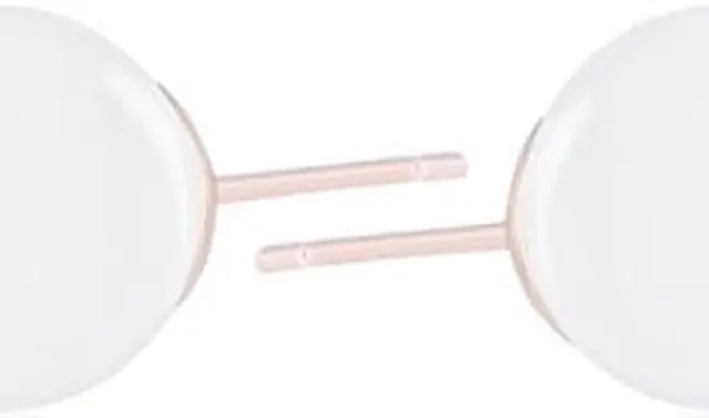 Alt view image 2 of 4 - 18k Gold Plated Round Simulated Shell Pearl Stud Earrings by Orrous & Co.