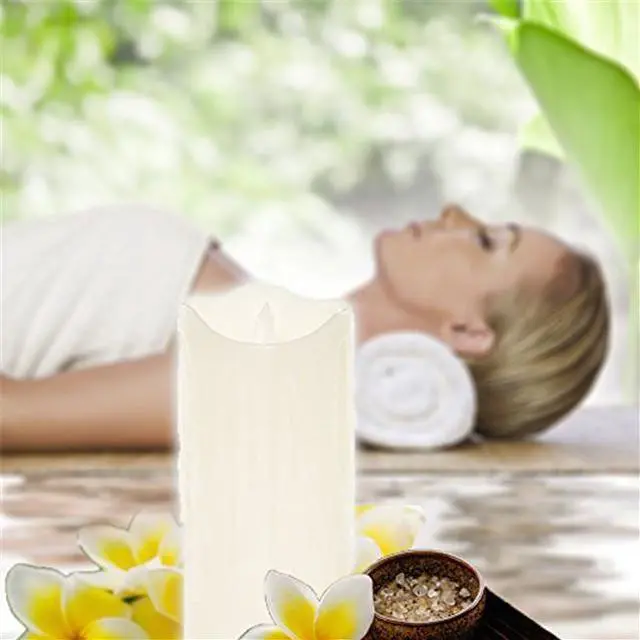 Alt view image 4 of 7 - Etronic Real Wax 3D Dancing Flame Tear Wave Shaped Flickering Flameless Battery Powered LED Pillar Dripless Motion Candle