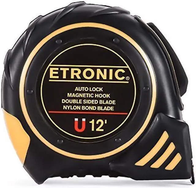 Alt view image 4 of 7 - Etronic 12-Foot-by-5/8-Inch Tape Measure (Auto Lock, Magnetic Hook, Double Sided Blade, Nylon Bond Blade)