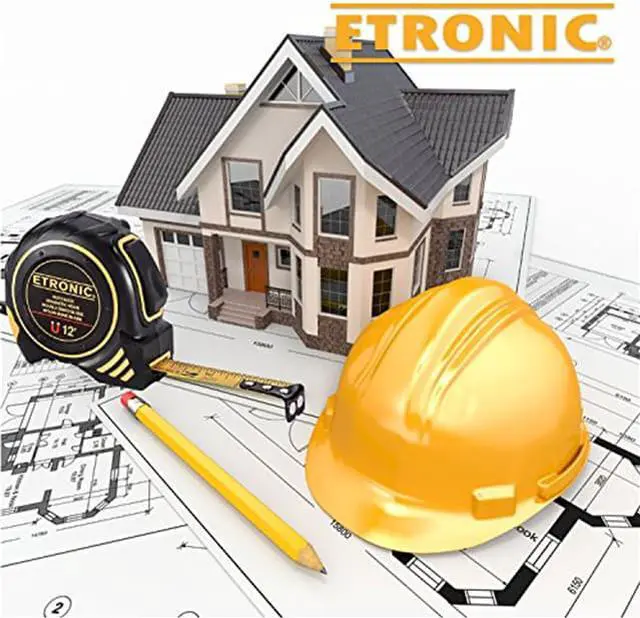 Alt view image 6 of 7 - Etronic 12-Foot-by-5/8-Inch Tape Measure (Auto Lock, Magnetic Hook, Double Sided Blade, Nylon Bond Blade)