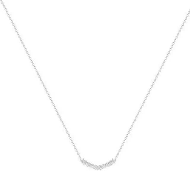 Alt view image 2 of 4 - 18k White Gold Plated Cubic Zirconia Arch Pendant Necklace by Orrous & Co.