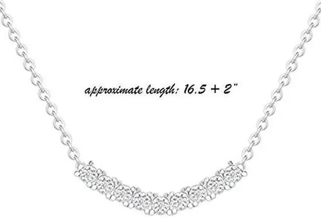 Alt view image 4 of 4 - 18k White Gold Plated Cubic Zirconia Arch Pendant Necklace by Orrous & Co.