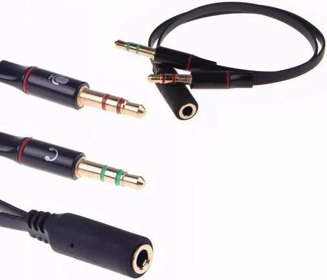 Alt view image 2 of 3 - Topwin New 3.5mm Female to 2 Male Headphone Mic audio Y Splitter