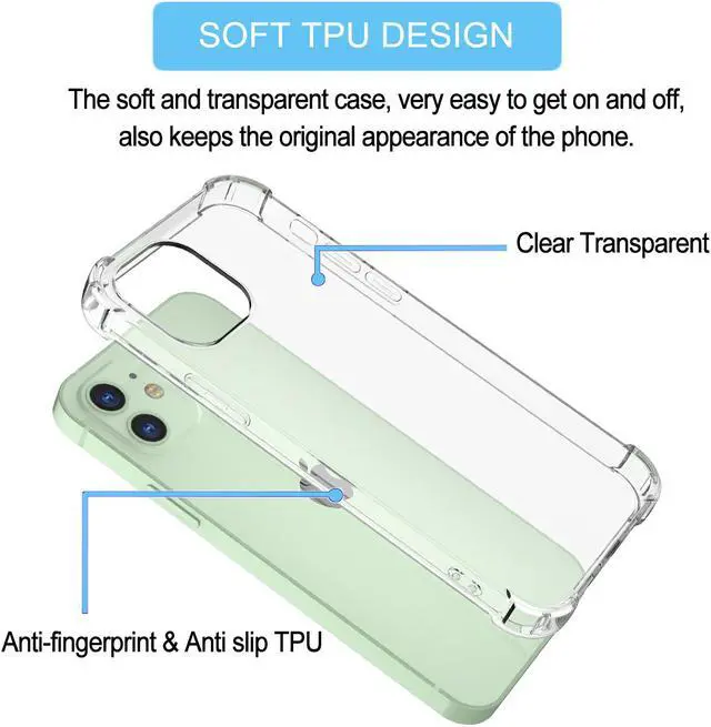 Alt view image 5 of 7 - iPhone 12 Pro Max Case, iPhone 12 Pro Max Clear Case, Tekcoo Shockproof Rugged Soft TPU Bumper Case Shell Ultra-Thin Slim Flexible Rubber Anti-Scratch Protective Phone Cover For iPhone 12 Pro Max