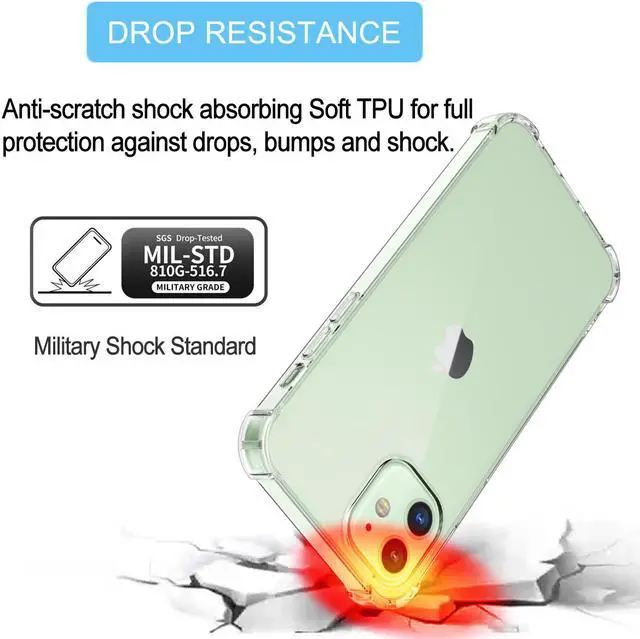 Alt view image 2 of 7 - iPhone 12 Pro Max Case, iPhone 12 Pro Max Clear Case, Tekcoo Shockproof Rugged Soft TPU Bumper Case Shell Ultra-Thin Slim Flexible Rubber Anti-Scratch Protective Phone Cover For iPhone 12 Pro Max