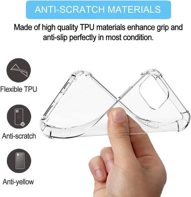 Alt view image 4 of 7 - iPhone 12 Pro Max Case, iPhone 12 Pro Max Clear Case, Tekcoo Shockproof Rugged Soft TPU Bumper Case Shell Ultra-Thin Slim Flexible Rubber Anti-Scratch Protective Phone Cover For iPhone 12 Pro Max