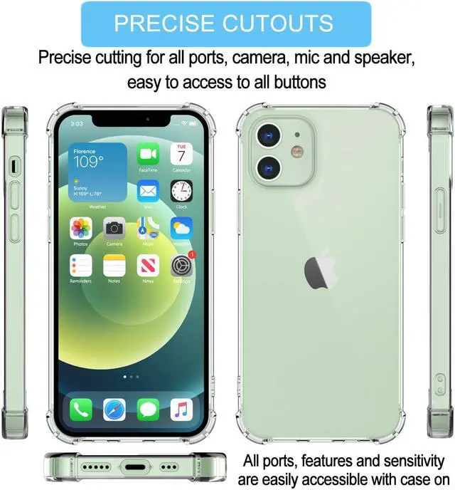 Alt view image 6 of 7 - iPhone 12 Pro Max Case, iPhone 12 Pro Max Clear Case, Tekcoo Shockproof Rugged Soft TPU Bumper Case Shell Ultra-Thin Slim Flexible Rubber Anti-Scratch Protective Phone Cover For iPhone 12 Pro Max