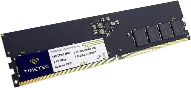 Alt view image 4 of 7 - Timetec 32GB KIT(2x16GB) DDR5 4800MHz PC5-38400 Unbuffered Non-ECC 1.1V CL40 1Rx8 Single Rank 288 Pin UDIMM Desktop Memory RAM Module Upgrade (32GB KIT(2x16GB))