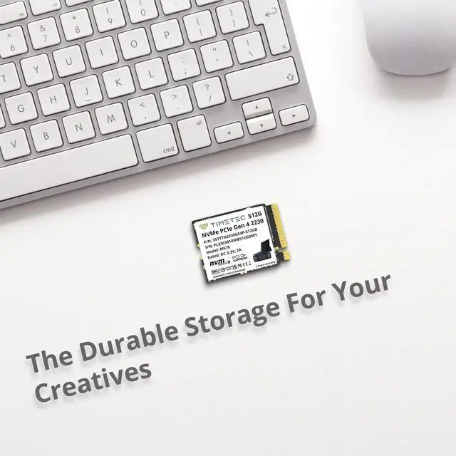 Alt view image 2 of 7 - Timetec 512GB M.2 2230 SSD NVMe PCIe Gen 4x4 Read Up to 4,800 MB/s Compatible with Steam Deck, ASUS ROG Ally, Microsoft Surface pro 9/ pro 8/pro 7+/pro X/laptop3/laptop4/laptop go/book3, Mini PCs