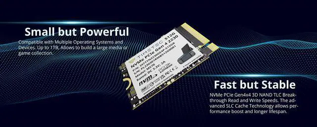 Alt view image 7 of 7 - Timetec 512GB M.2 2230 SSD NVMe PCIe Gen 4x4 Read Up to 4,800 MB/s Compatible with Steam Deck, ASUS ROG Ally, Microsoft Surface pro 9/ pro 8/pro 7+/pro X/laptop3/laptop4/laptop go/book3, Mini PCs