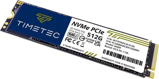 Alt view image 2 of 7 - Timetec 512GBx10 (10 Pack) SSD NVMe PCIe Gen3x4 8Gb/s M.2 2280 3D NAND TLC 350TBW SLC Cache Read/Write Speed Up to 2,000/1,600 MB/s Internal Solid State Drive for PC Laptop and Desktop
