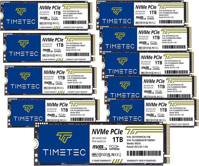 Timetec 1TBx10 (10 Pack) SSD NVMe PCIe Gen3x4 8Gb/s M.2 2280 3D ...