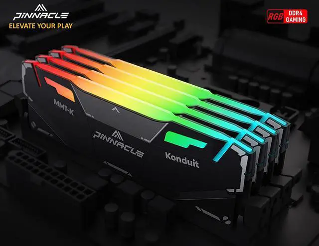 Alt view image 6 of 8 - Timetec Pinnacle Konduit RGB 16GB KIT(2x8GB) DDR4 3200MHz PC4-25600 CL16-18-18-38 1.35V Compatible for AMD and Intel Desktop Gaming Memory Module RAM (PKMD4U3200C16CHB8GK2)