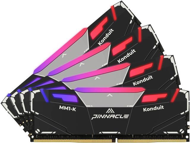 Timetec Pinnacle Konduit RGB 128GB KIT(4x32GB) DDR4 3200MHz PC4-25600  CL16-18-18-38 1.35V Dual Rank Compatible for AMD and Intel Desktop Gaming  PC