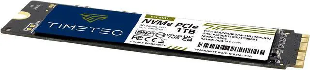 Alt view image 5 of 7 - Timetec 1TB MAC SSD NVMe PCIe Gen3x4 3D NAND TLC Read Up to 1,900MB/s Compatible with Apple MacBook Air (2013-2015, 2017), MacBook Pro (2013-2015), iMac (2013-2019), Mac Pro (2013), Mac Mini (2014)