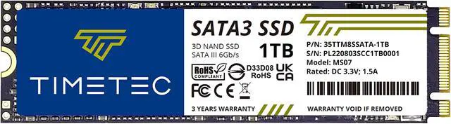 Main image of Timetec 1TB 3D NAND M.2 2280 SATA Internal Solid State Drive