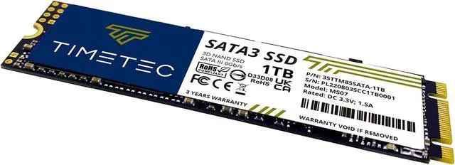 Alt view image 2 of 8 - Timetec 1TB 3D NAND M.2 2280 SATA Internal Solid State Drive