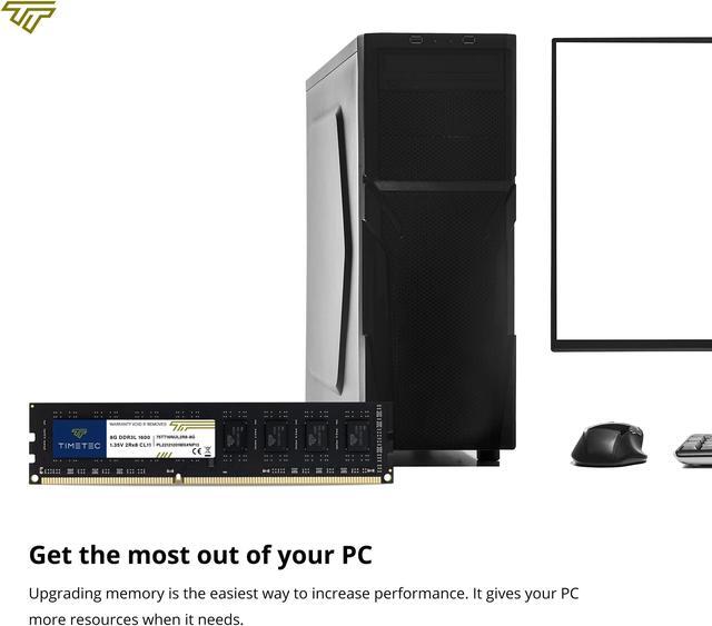Alt view image 4 of 7 - Timetec 16GB KIT(2x8GB) DDR3L / DDR3 1600MHz (DDR3L-1600) PC3L-12800 / PC3-12800 Non-ECC Unbuffered 1.35V/1.5V CL11 2Rx8 Dual Rank 240 Pin UDIMM Desktop PC Computer Memory RAM(SDRAM) Module Upgrade