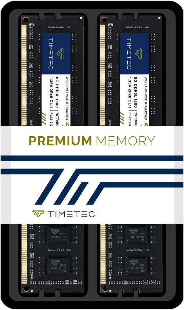 Alt view image 7 of 7 - Timetec 16GB KIT(2x8GB) DDR3L / DDR3 1600MHz (DDR3L-1600) PC3L-12800 / PC3-12800 Non-ECC Unbuffered 1.35V/1.5V CL11 2Rx8 Dual Rank 240 Pin UDIMM Desktop PC Computer Memory RAM(SDRAM) Module Upgrade