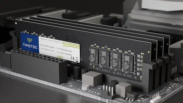 Alt view image 4 of 6 - Timetec 16GB DDR4 2666MHz PC4-21300 Non-ECC Unbuffered 1.2V CL19 2Rx8 Dual Rank 288 Pin UDIMM Desktop Memory RAM Module Upgrade (16GB)