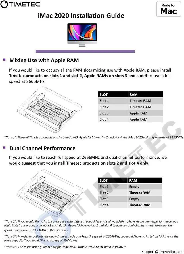 Alt view image 3 of 6 - Timetec 16GB KIT(2x8GB) Compatible for Apple DDR4 2666MHz for Mid 2020 iMac (20,1/20,2) / Mid 2019 iMac (19,1) 27-inch w/Retina 5K Display, Late 2018 Mac mini (8,1) PC4-21333 / PC4-21300 MAC RAM