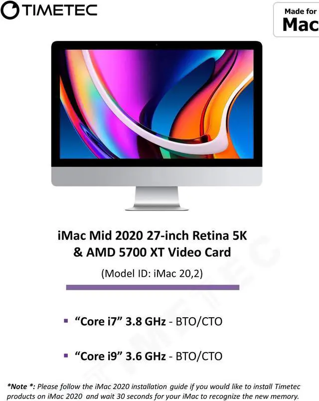 Alt view image 3 of 6 - Timetec 32GB KIT(2x16GB) Compatible for Apple DDR4 2666MHz / 2667MHz for Mid 2020 iMac (20,1/20,2) / Mid 2019 iMac (19,1) 27-inch w/Retina 5K, Late 2018 Mac mini (8,1) PC4-21333 /PC4-21300 MAC RAM