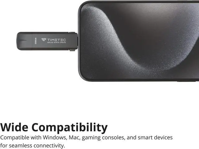 Alt view image 5 of 6 - Timetec 256GB Pro Portable USB 3.2 Gen 2 Type-C/Type-A SSD Read Speed 1000MB/s Solid State Drive Stick