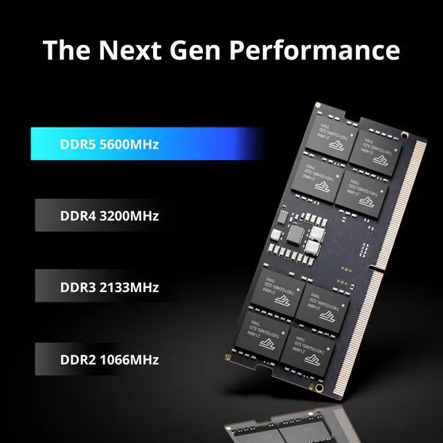 Alt view image 2 of 4 - Timetec 32GB DDR5 5600MHz PC5-44800 Unbuffered Non-ECC 1.1V CL46 2Rx8 Dual Rank 262Pin SODIMM Laptop Memory RAM Module Upgrade