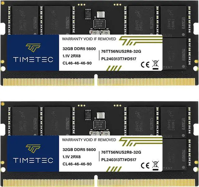 Timetec 64GB KIT(2x32GB) DDR5 5600MHz PC5-44800 Unbuffered Non-ECC