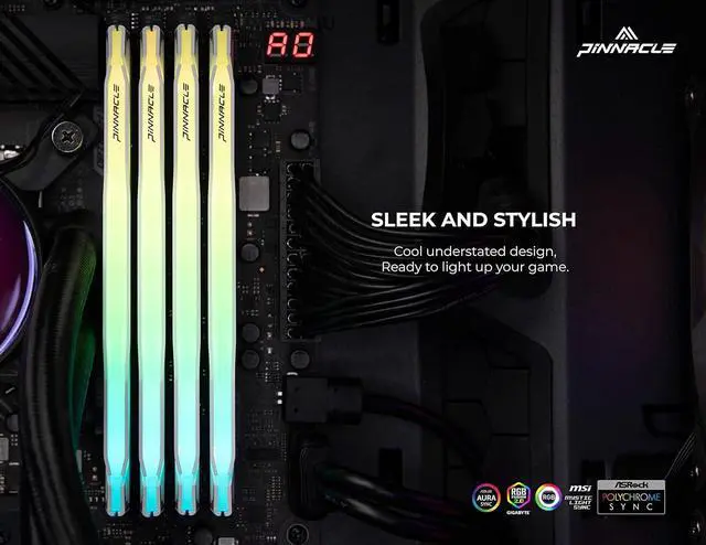 Alt view image 7 of 7 - Timetec Pinnacle Konduit RGB 32GB KIT(4x8GB) DDR4 3200MHz PC4-25600 CL16-18-18-38 1.35V Compatible for AMD and Intel Desktop Gaming PC Memory Module RAM - White