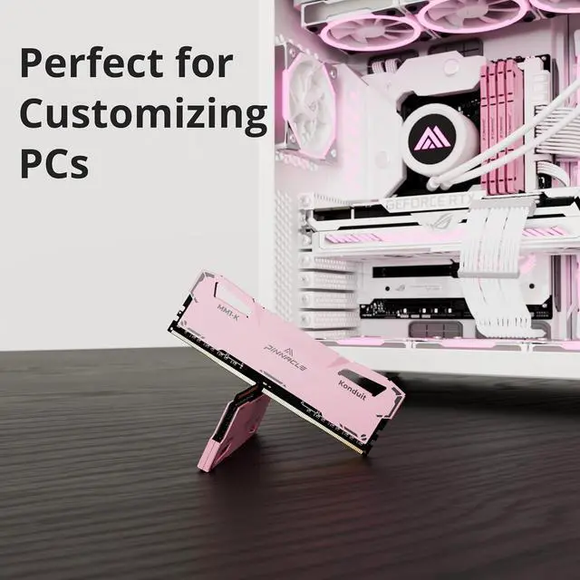 Alt view image 6 of 7 - Timetec Pinnacle Konduit 8GB DDR4 3200MHz PC4-25600 CL16-18-18-38 XMP2.0 Overclocking 1.35V Compatible for AMD and Intel Desktop Gaming PC Memory Module RAM - Pink