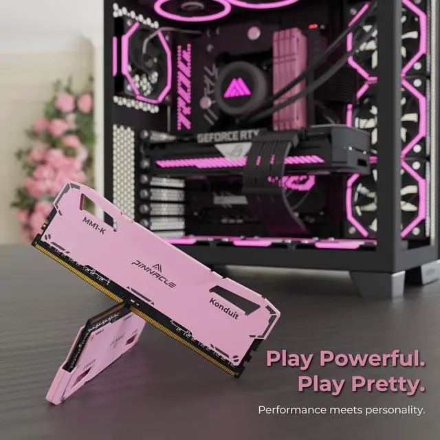 Alt view image 5 of 7 - Timetec Pinnacle Konduit 32GB KIT(4x8GB) DDR4 3200MHz PC4-25600 CL16-18-18-38 XMP2.0 Overclocking 1.35V Compatible for AMD and Intel Desktop Gaming PC Memory Module RAM - Pink