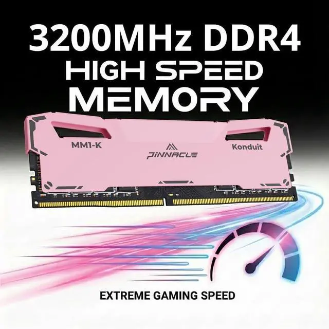 Alt view image 3 of 7 - Timetec Pinnacle Konduit 16GB DDR4 3200MHz PC4-25600 CL16-18-18-38 XMP2.0 Overclocking 1.35V Dual Rank Compatible for AMD and Intel Desktop Gaming PC Memory Module - Pink