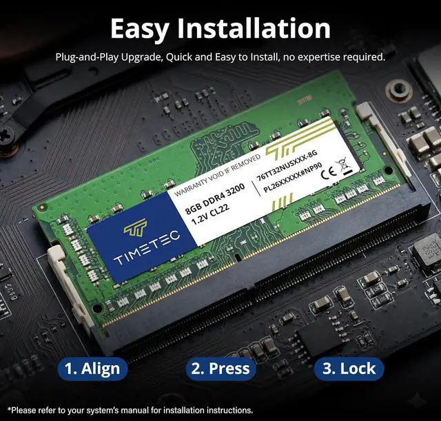 Alt view image 7 of 7 - Timetec 8GB DDR4 3200MHz (PC4-3200AA) PC4-25600 SODIMM Laptop RAM 260-Pin 1.2V CL22 Non-ECC Unbuffered Memory Module for Laptop, Notebook, Mini PC, All-in-One