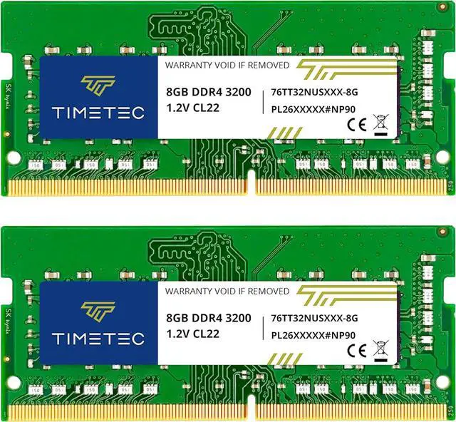 Alt view image 3 of 7 - Timetec 16GB KIT (2x8GB) DDR4 3200MHz (PC4-3200AA) PC4-25600 SODIMM Laptop RAM 260-Pin 1.2V CL22 Non-ECC Unbuffered Memory Module for Laptop, Notebook, Mini PC, All-in-One