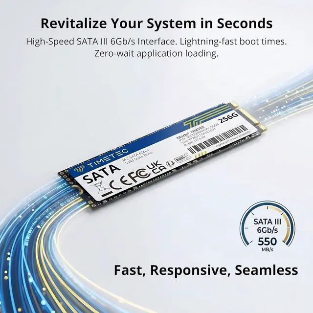 Alt view image 2 of 7 - Timetec 256GB 3D NAND M.2 2280 SATA Internal Solid State Drive